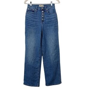 Madewell Perfect Vintage Wide Leg Jeans Size 25 Blue Excellent